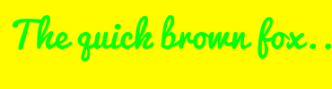Image with Font Color 03FF0B and Background Color FFFC00